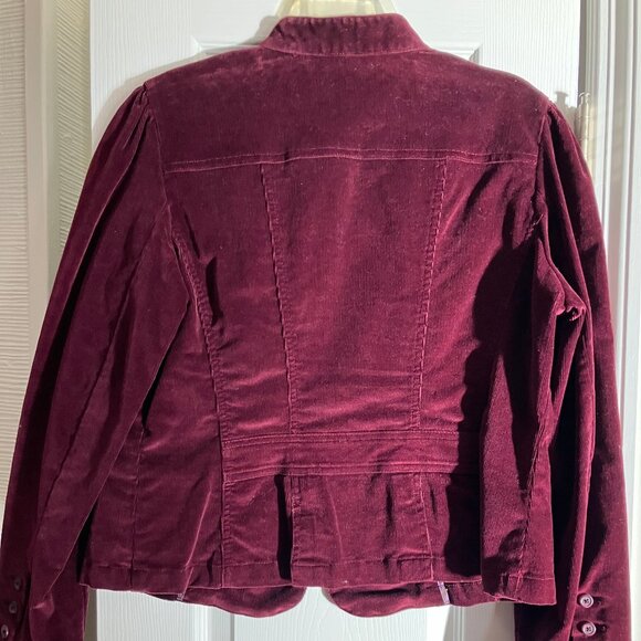 Ladies Burgundy Cotton Jacket - Size Large - Picture 2 of 3